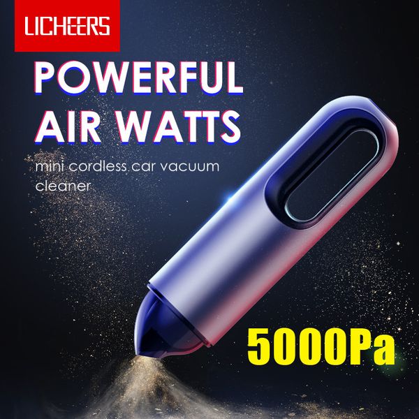 

licheers wireless handheld car vacuum cleaner 5000pa strong power mini cordless auto vacuum cleaner home car interior