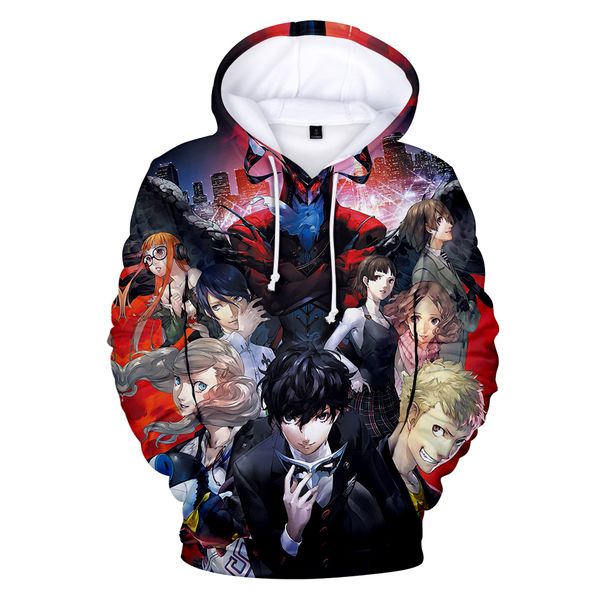

aikooki 2019 persona 5 3d hoodies men/women autumn fashion harajuku style anime hoodie 3d print persona 5 sweatshirts, Black