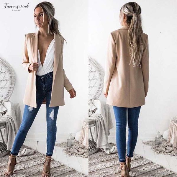 

fashion new women long suit coat business blazer long sleeve outwears office ladys ladies blazers drop shipping, White;black