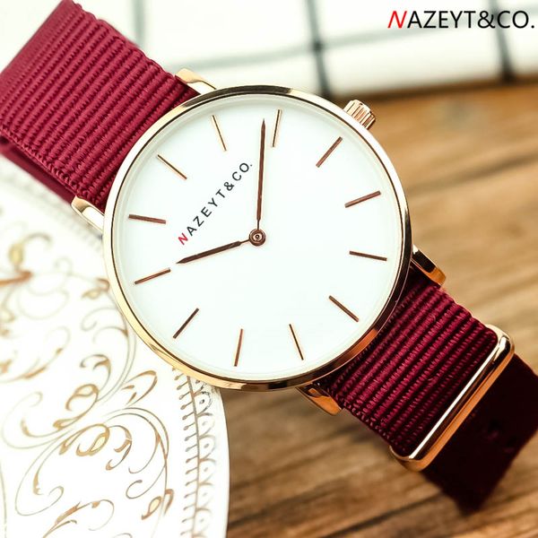 

promotion nazeyt ladie watch middle student girls 36mm ultra-thin simple design nylon wristwatch woman classic gift dresswatch, Slivery;brown