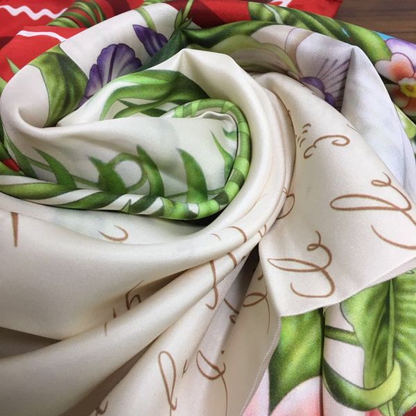 Оптово-Новый стиль Женские квадратные шарфы Pashmina 100% Twill Silk хорошее качество печати сердца буквы шаблон размером 130см - 130см