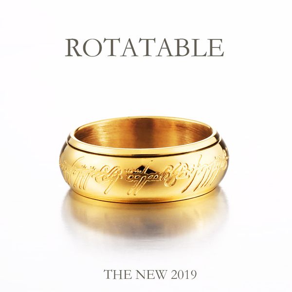 

gold color hobbit gift midi ring stainless steel one ring of power jewelry lord of ring women and men dropship, Silver