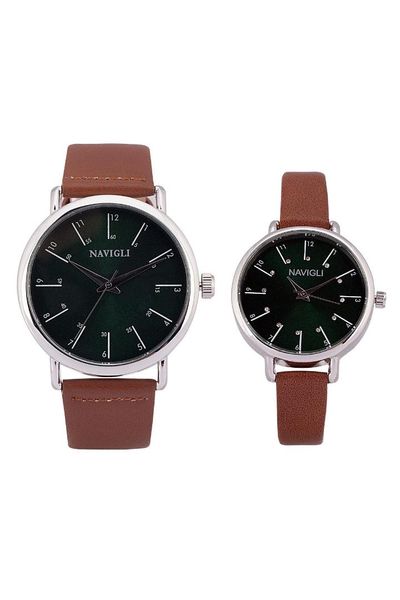 

navigli dual clock 0 set 736105, Slivery;brown