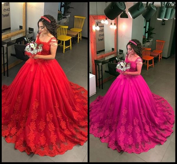

red fuchsia 2020 quinceanera dresses beading lace applique sweetheart open back lace-up sweet 16 girls vestidos de festia prom dress ball, Blue;red