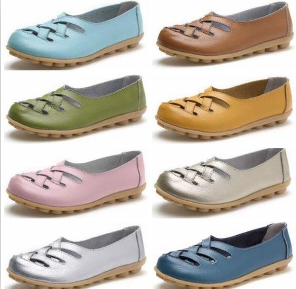 

flats shoes hole doug shoe loafers sandals nurses shoe low help shallow flats chaussures breathable mother shoes genuine leather shoes m5067, Black