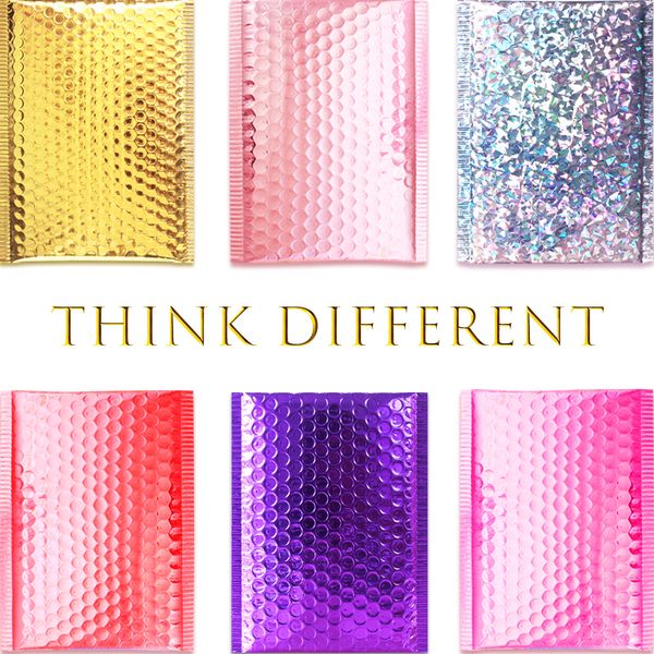 

gold/rose gold/laser silver/dark red/purple/rose red aluminum foil bubble mailer cd/eyelash packaging shipping padded envelopes