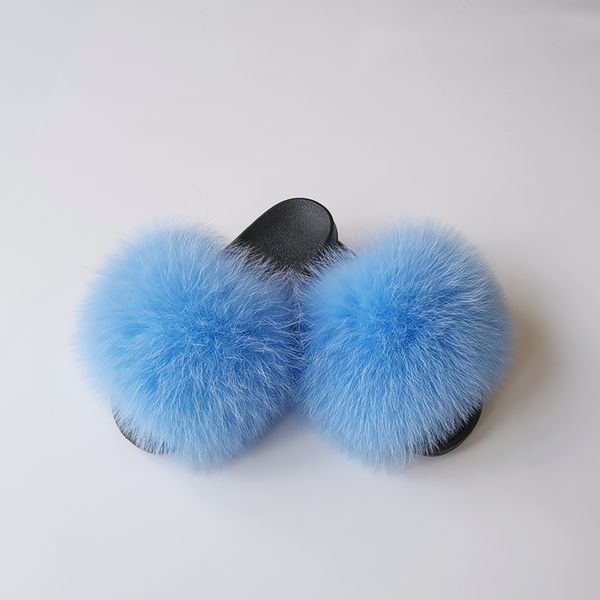 

fur fox slippers whole sale fur slippers raccoon fur slippers ladies, Black