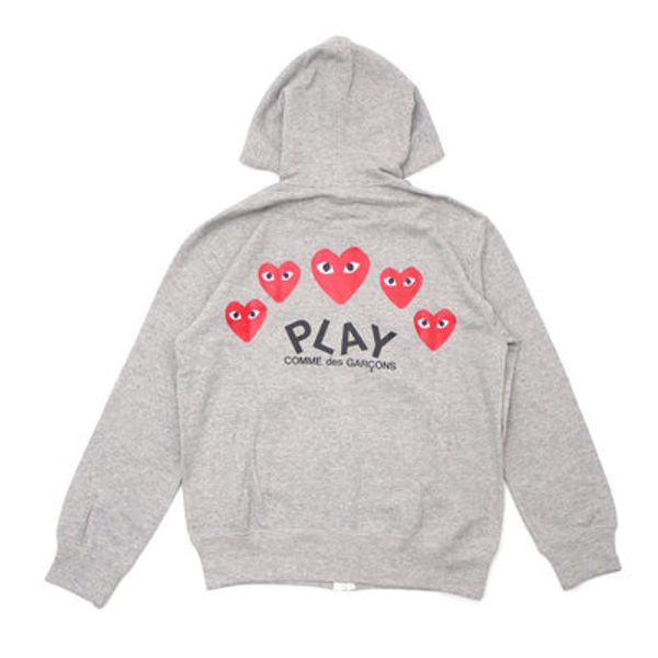 

comm des garcons play cdg holiday heart emoji casual little red heart pullover hoodies zip sweatshirt coat, Black;red