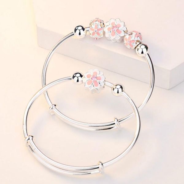 

korean women's cherry blossom bracelet casual ladies running beads bracelet christmas birthday gift, Black