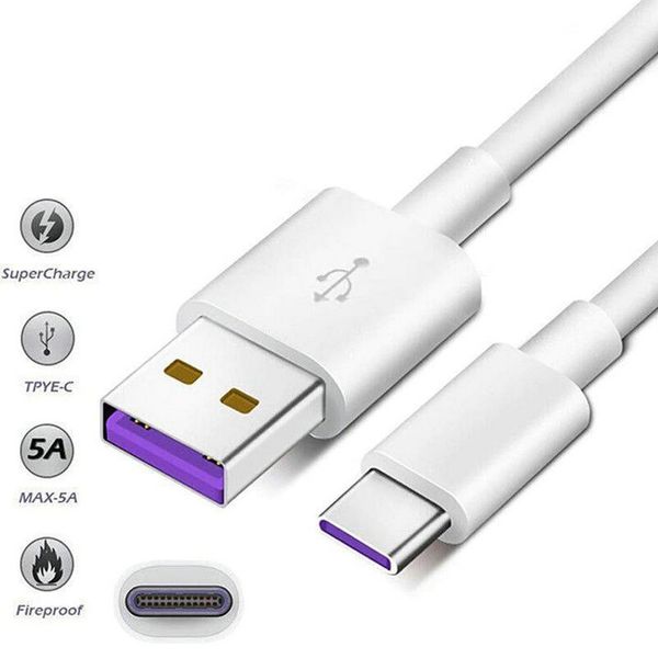 1 M 2 M 5A SuperCharge Kablosu Huawei Samsung Moto LG USB Kablosu Tipi C Kablosu USB 3.1 Tip-C Hızlı Şarj Kabloları