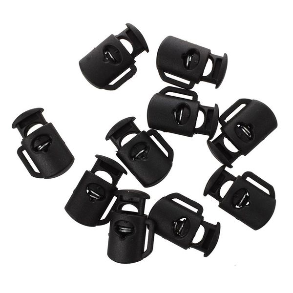 

10 pcs 8mm single hole rope cord locks ends drawstring toggles black