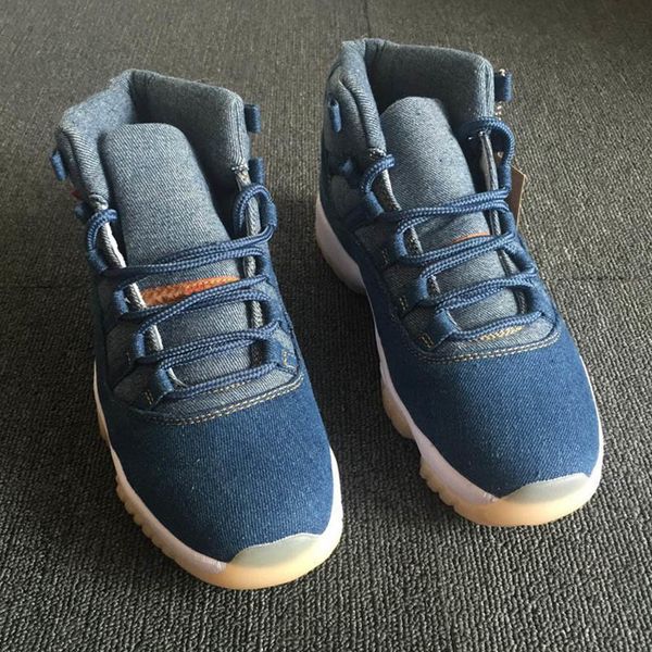 

высокое качество jumpman 11 11s nrg denim ls blue jeans баскетбол обувь мужчины 11 джинсовый кроссовки new размер 40-47