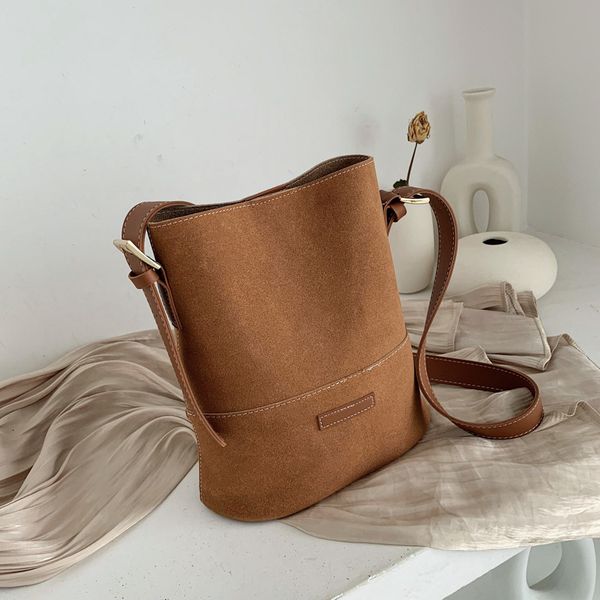 

2020 новый корейский повседневный wild ретро плечо сумка плеча wide bucket bag