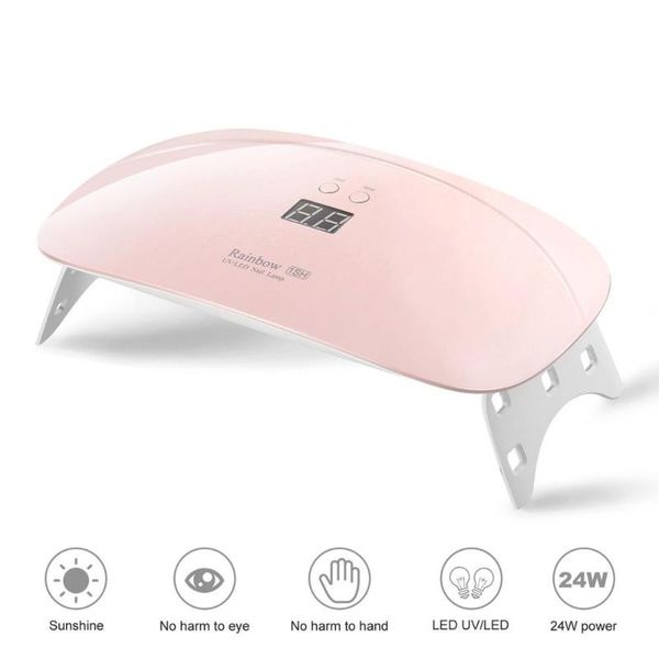 

foldable 24w lcd display uv led nail lamp nail gel polish dryer led uv gel curing machine 30s/60s timer setting art tool