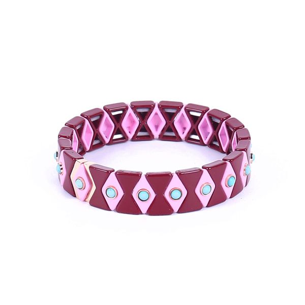 

badu женщины бифштексы сплава браслеты ювелирные изделия фиолетовый упругие браслет простирания окрашенного металла манжета эмаль площади бу, Black