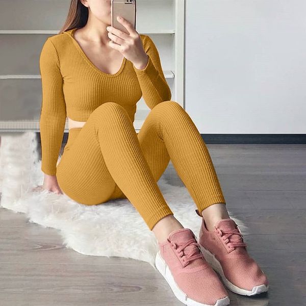 

new womens outwear solid hooded 2pcs pants scoop neck long sleeve womens tracksuits pure color high waist female 2pcs sets, White