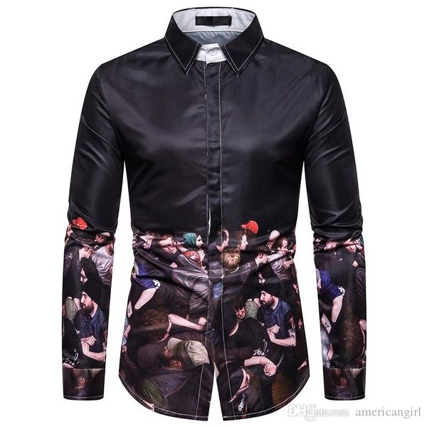 

сша размер m-3xl мужская тонкая печать поло футболки с длинным рукавом дышащая мягкая мода повседневная поло футболки, White;black