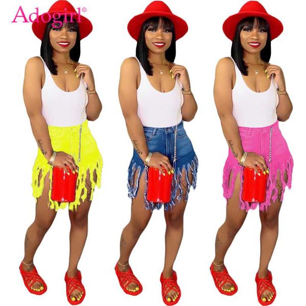 

adogirl plus size s-3xl jeans shorts solid color fringed sanded denim shorts women summer casual straight fashion trousers, White;black