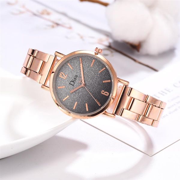 

fashion women minimalism watch rose gold stainless steel quartz wristwatch ladies luxury bracelet watches simple clock, Slivery;brown