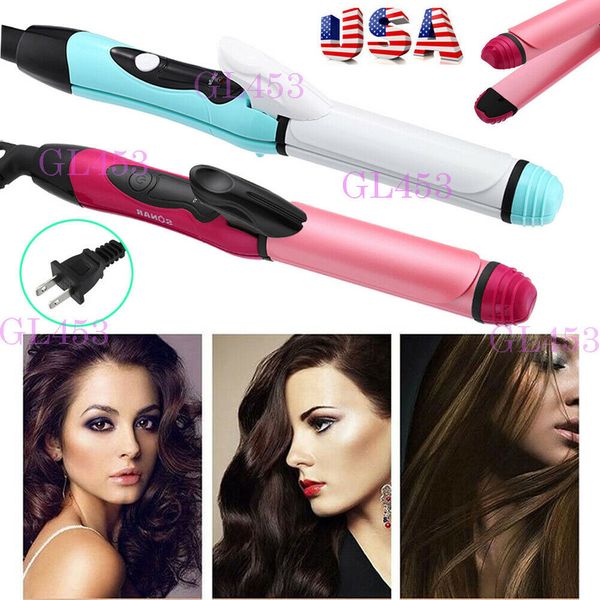 

2 in 1 hair straightener curling curler flat iron ceramic iron wave wand set