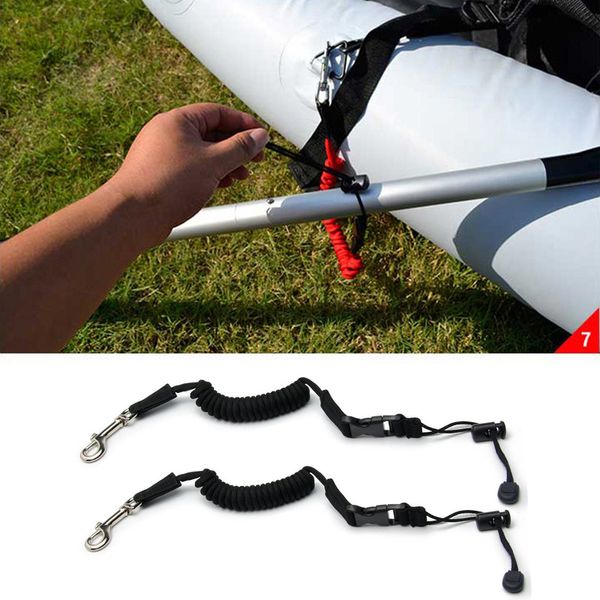 

2pcs elastic kayak canoe paddle leash surfboard surfing leash tie rope safety rowing boats lanyard fishing rod accessories