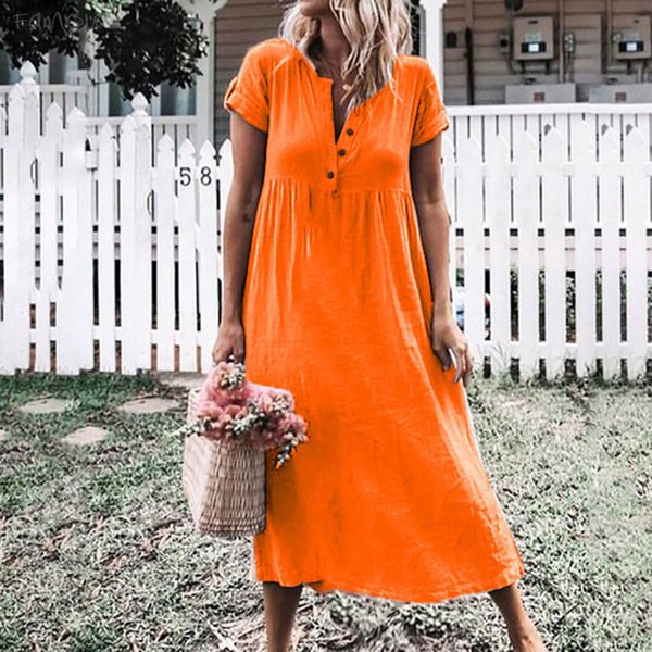 

2020 dress women casual linen solid v neckline roll up the sleeve dress splice button dress vestidos dropshipping vestidos g3, Black;gray