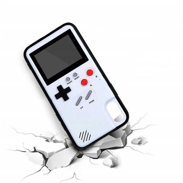 

new mini handheld game consoles phone case silica gel protective sleeve retro game player color lcd for iphone6 7 8 8plus x xs max xr