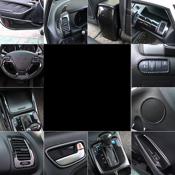 Lsrtw2017 For Kia Cerato Car Air Vent Door Sound Speaker Headlight Trims Interior Accessories 2012 2018 Carbon Fiber Cool Car Interior Accessories
