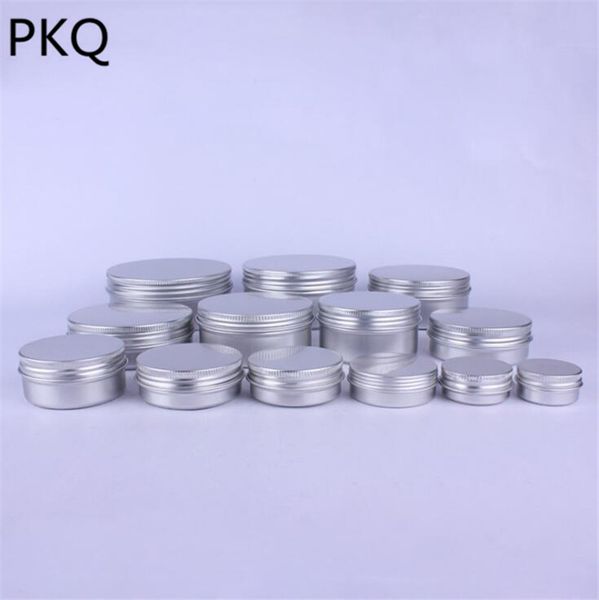 

50pcs empty aluminum jar tin cosmetic lip containers nail decor crafts pot 10ml/15ml/25ml/30ml/50ml/80ml/100ml/120ml/150ml