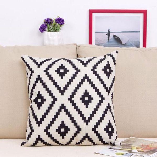 

geometric argyle linen throw pillow case cushion cover home decor cushion cover decoration home sofa pillow cases c211