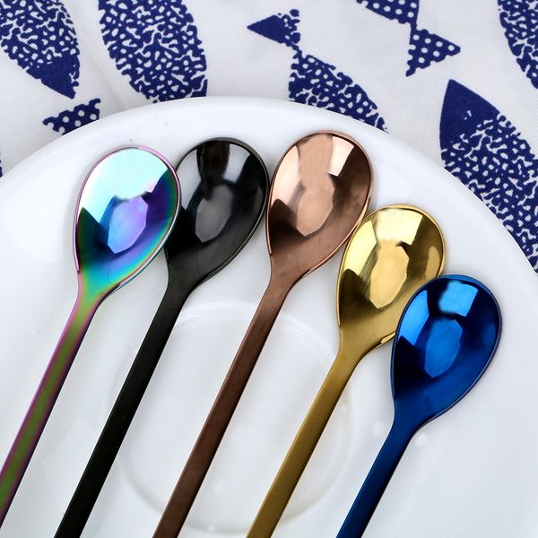 

niceyard stainless steel cartoon coffee ice cream dessert spoon long handle hanging teaspoon 19.5cm length bear spoon other dinnerware