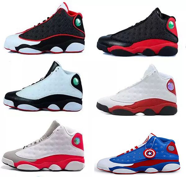 

классические высококачественные 13-е xiii человек баскетбольная обувь голограмма баронов bred he got game кроссовки серый носок спортивные к, Black