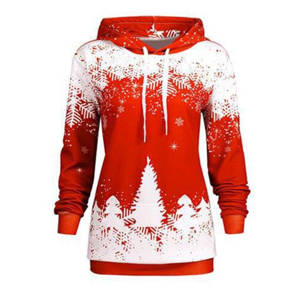 

big yards christmas snowflake sweatshirt women autumn winter hoodies causal long sleeve pullover tracksuit sj1046x, Black
