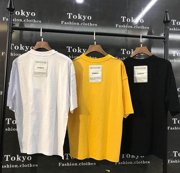 

3 colors fashion vetments t-shirt for men women hip hop tees loose casual spring summer fashion cool vetement t-shirt gunn, White;black
