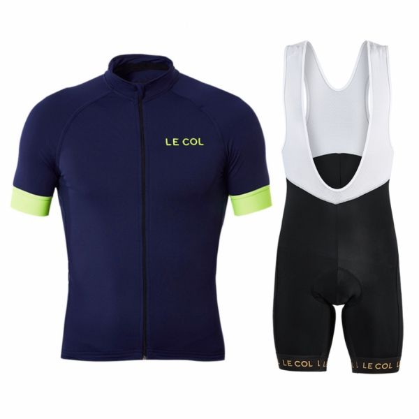 

2020 le col pro cycling sets short sleeves road bike jersey set men's cycling clothing mtb bicycle clothes, Black;blue