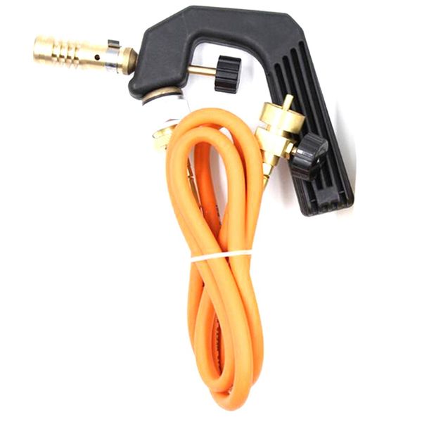 Freeshipping Mini Gas Torch Mapp Saldatura Torcia a gas per brasatura con manico Tubo da 1,5 metri Propano Saldatura idraulica per bombole da una libbra