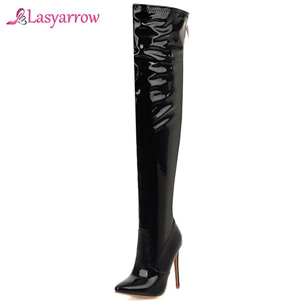 

lasyarrow high heel over the knee boots women thigh high boots ladies winter shoes woman botas mujer botas femme black red j1090