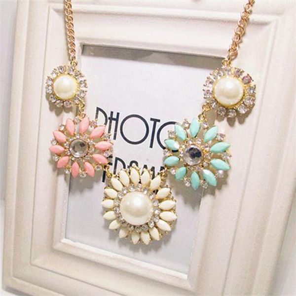 

festival daily charming retro alloy short decoration flower shape accessory gift women necklace, Silver