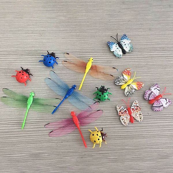 

multifunction fridge magnets stickers butterfly dragonfly ladybird three-dimensional pvc 12pcs wall stickers wallpaper