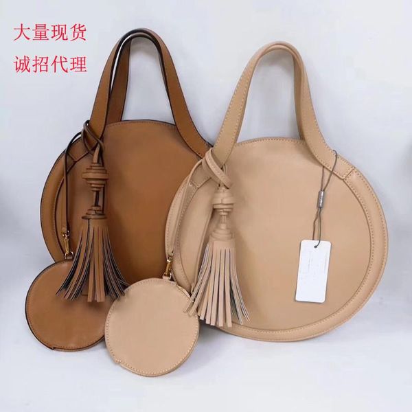 

лето новый повседневный pu женская сумка сплошной цвет круглая шляпа кисточкой сумка женская