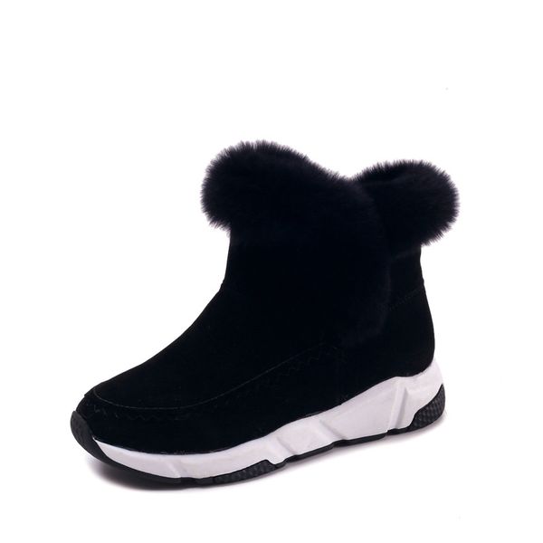 

ботинки для женщин плоским снегоступы ботинки женщин теплые ботинки из искусственной замши на платформе зимние сапоги женщина боттас platefo, Black