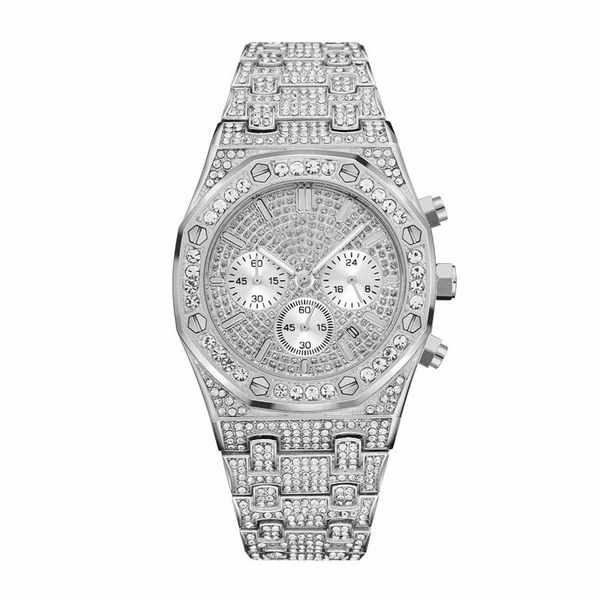 

2019 new super gift watch fashion designer stainless steel dial with diamond luxury casual watch folding buckle unisex, Slivery;brown