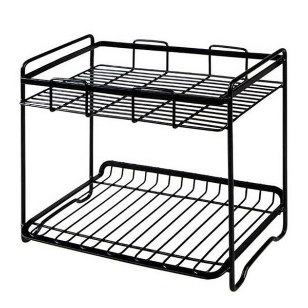 

spice rack two layers stainless steel storage shelf rack home kitchen seasoning holder organizer