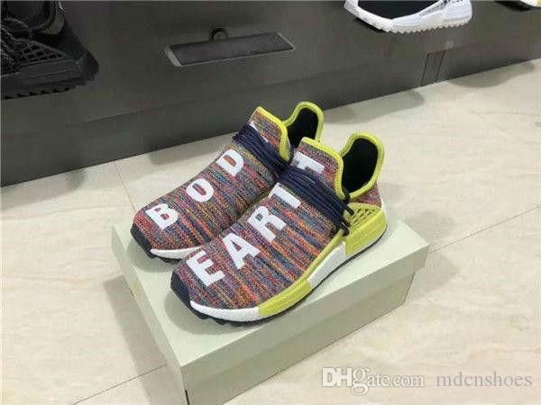 

оптовая продажа pharrell williams human race pw hu holi mc heart idea дизайнер мужчины женщины кроссовки afro hu trial solar pack спортивные