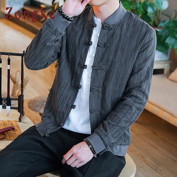 

zongke chinese style striped jacket men streetwear clothes bomber jacket men hip hop windbreaker coat 5xl 2019 spring, Black;brown