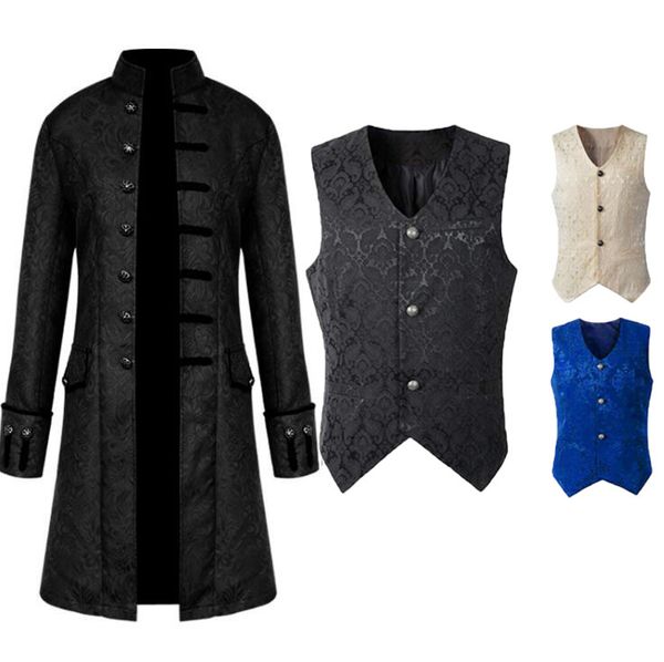 

Новая мода мужская куртка стимпанк ретро пальто / жилет готический Викторианский