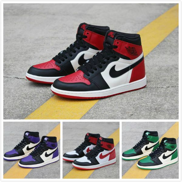 

cair 1 jordan 1 1s basketall shoes shadow satin shattered backboard 3 homage to home chicago triple mens sports sneakers us 5.5-12, Black