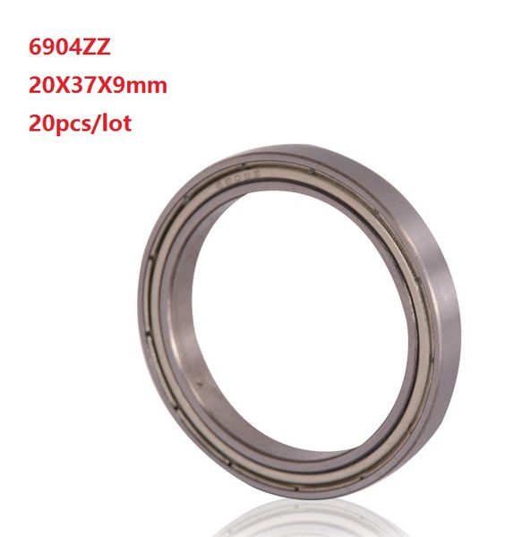 20pcs / lot O envio gratuito 6904ZZ rolamento de parede fina esferas profundos do sulco 6904 ZZ bola 20x37x9mm Bearing 20 * 37 * 9 milímetros