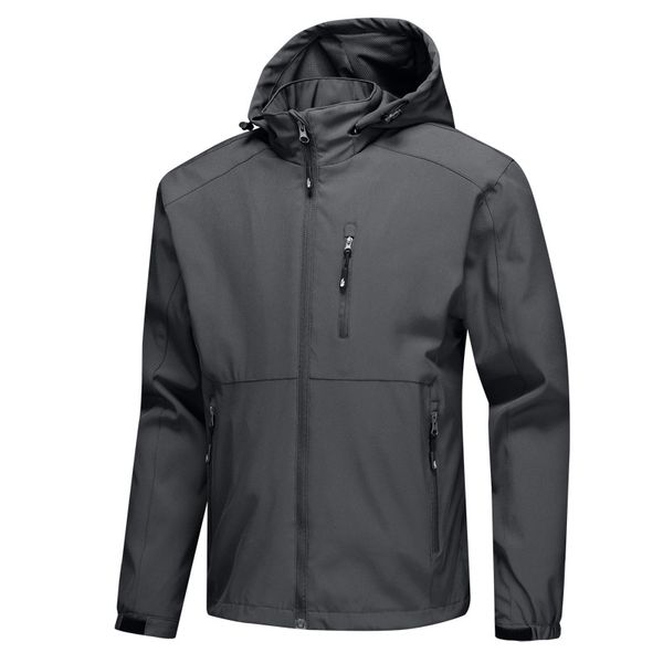 

mens outdoor designer jackets spring autumn solid color windbreaker thin casual windbreaker stand collar hooded coats for man, Black;brown