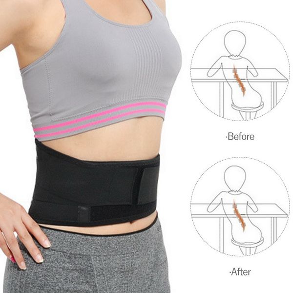 

loozykit adjustable waist tourmaline self heating magnetic therapy back waist support belt lumbar health care brace massage band, Black;gray